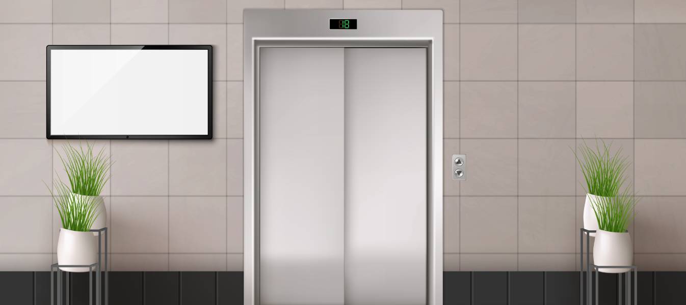 Elevator Cabin with Sleek Black Interior Finish